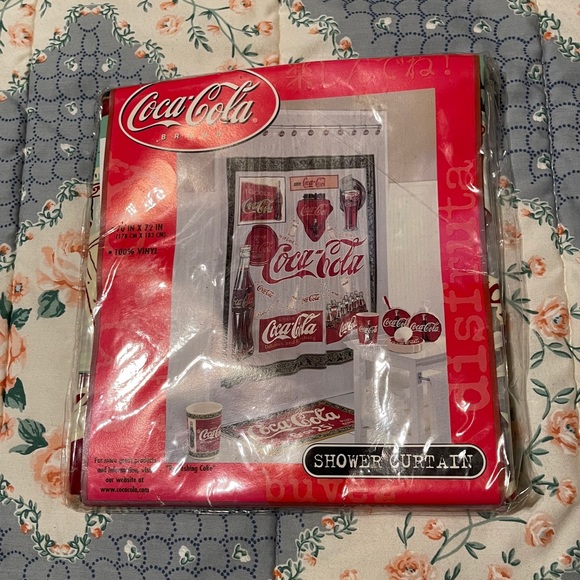Coca Cola Vinyl Shower Curtain New Official Coke - Picture 1 of 8